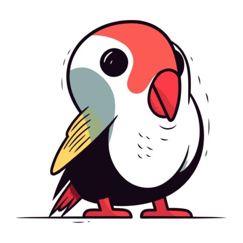 Parrot vector illustration. Isolated parrot on white background.