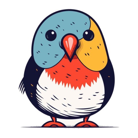 Cute cartoon parrot. Vector illustration of a cute parrot.