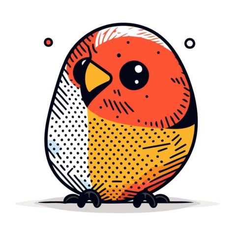 Cute cartoon bird. Vector illustration in doodle style.