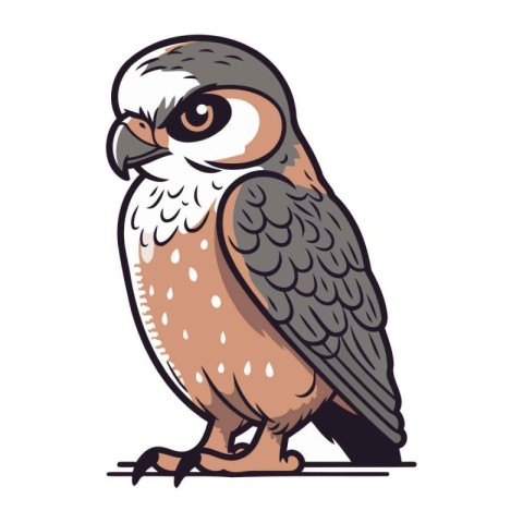 Illustration of a cute owl on a white background. Vector illustr