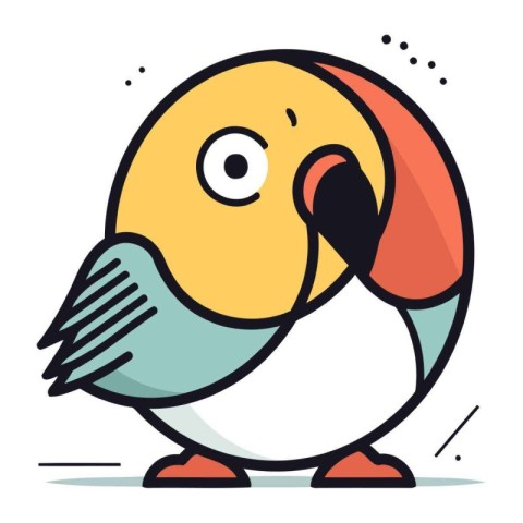 Cute cartoon parrot. Vector illustration of a cute parrot.