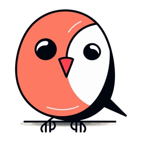 Cute cartoon bird isolated on a white background. Vector illustr