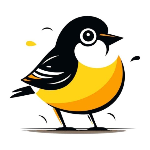 Vector illustration of a cute little bird on a white background.