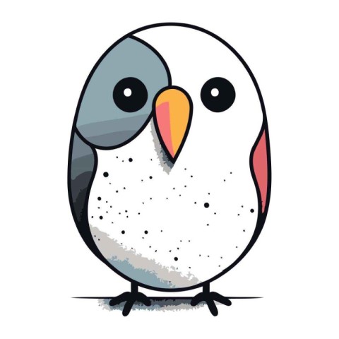 Cute cartoon penguin on a white background. Vector illustration.