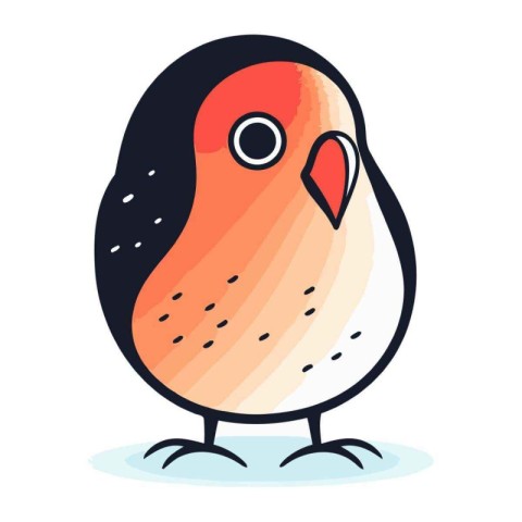 Cute cartoon bird. Vector illustration isolated on a white backg