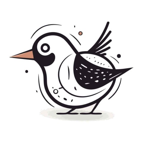 Hand drawn illustration of a bird. Design element for logo. labe