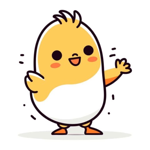 Cute chicken cartoon character. Happy easter. Vector illustratio