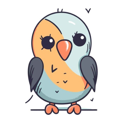 Cute cartoon parrot. Vector illustration isolated on white backg