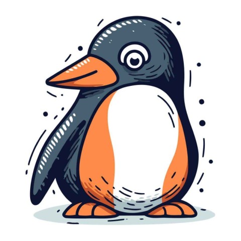 Cartoon penguin. Vector illustration of a cute penguin.