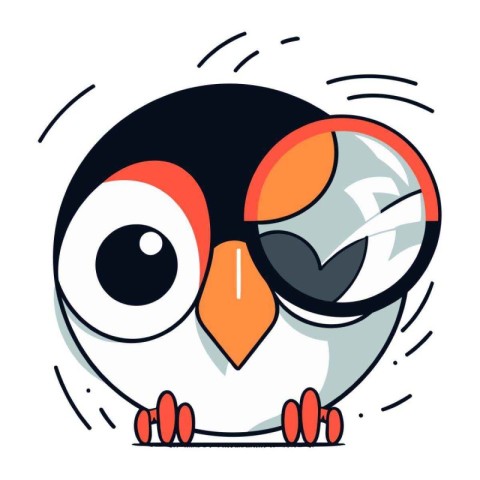 Cute cartoon penguin. Vector illustration of a cute bird.