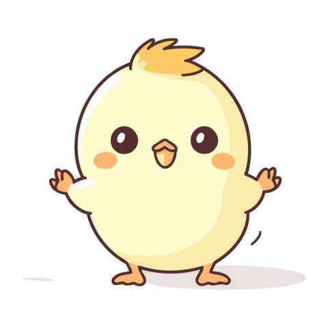 Cute little chicken cartoon vector illustration. Cute chicken ch