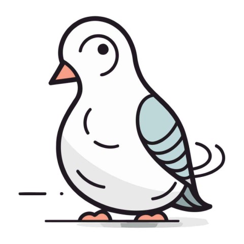 Pigeon vector illustration. Cute doodle bird.