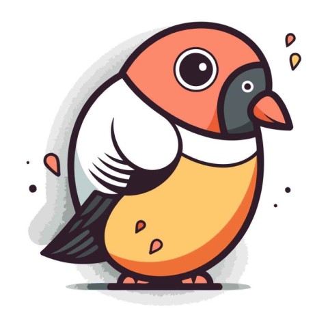 Cartoon bullfinch. Vector illustration of a cute cartoon bullfin