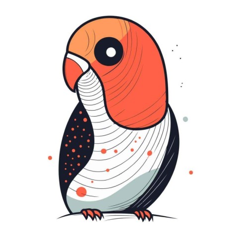 Cute parrot. Vector illustration. Isolated on white background.