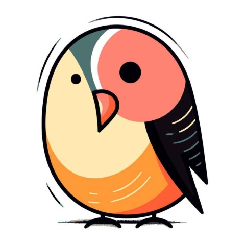 Vector illustration of a cute cartoon bullfinch isolated on whit