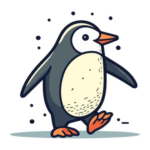 Cute penguin cartoon vector illustration. Cute cartoon penguin v