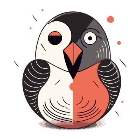 Cute cartoon penguin. Vector illustration on a white background.