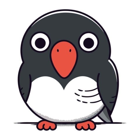 Cute penguin. Vector illustration of a cartoon penguin.