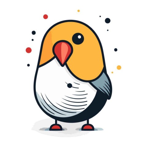 Cute cartoon bird isolated on a white background. Vector illustr