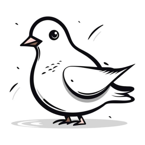 pigeon doodle drawing. vector illustration eps10