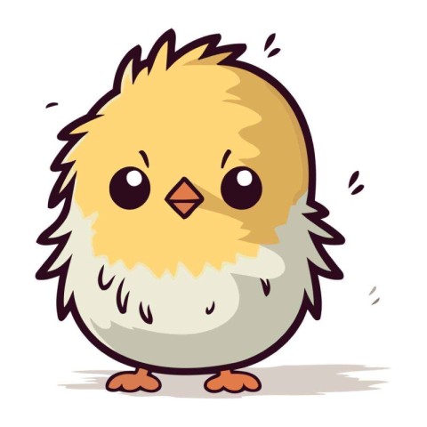 Cute cartoon chicken isolated on a white background. Vector illu