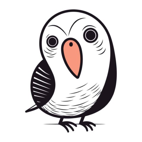 Vector image of a cute cartoon parrot on a white background.