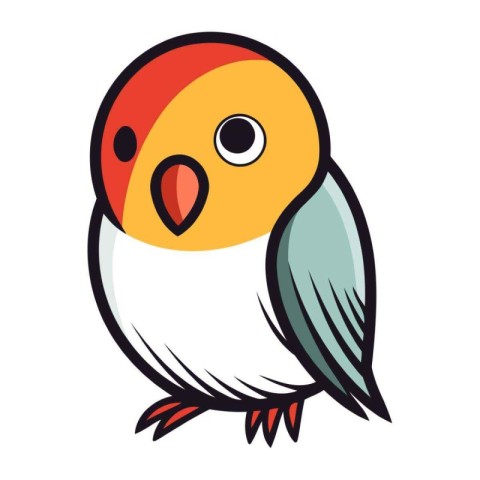 Cute cartoon parrot. Vector illustration isolated on white backg