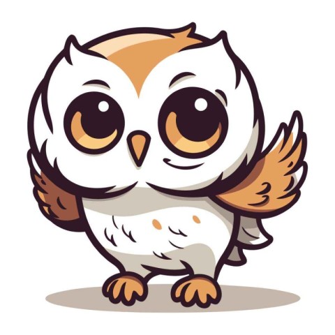 Cute cartoon owl. Vector illustration isolated on a white backgr