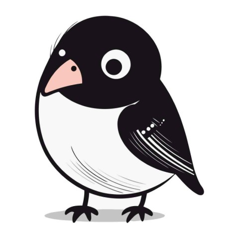 Cute penguin isolated on a white background. Vector illustration