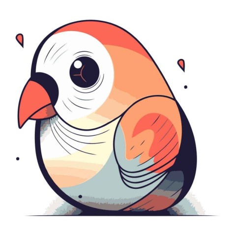 Cute cartoon parrot on white background. Vector illustration in