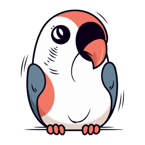 Cute parrot isolated on a white background. Vector illustration.