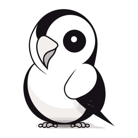 Cute penguin isolated on a white background. Vector illustration