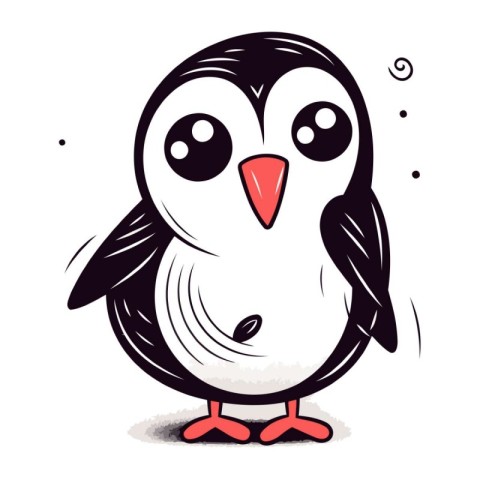 cartoon penguin on a white background. vector illustration for y