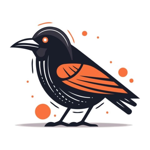 Crow. Vector illustration. Isolated on a white background.