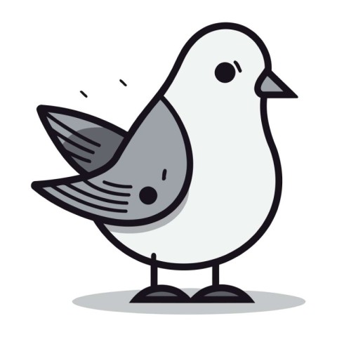 Cute doodle bird. Vector illustration in cartoon style.