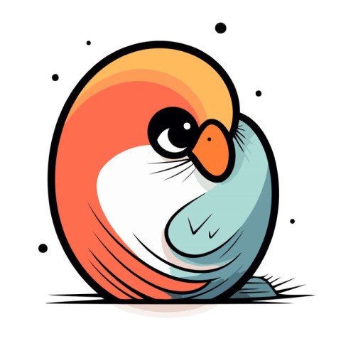 Cute cartoon parrot. Vector illustration on a white background.