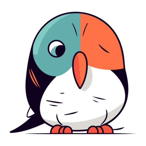 Cute cartoon penguin. Vector illustration in flat design style.