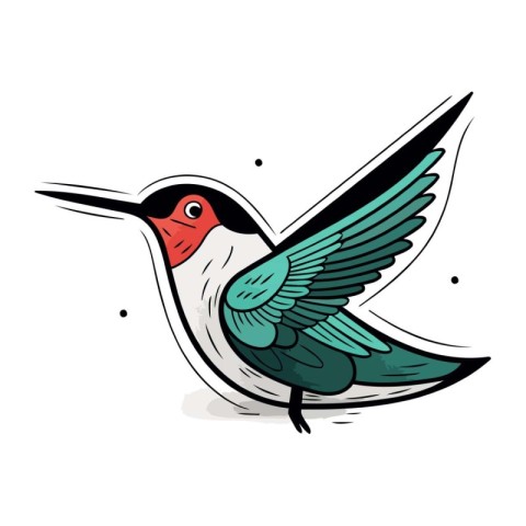 Vector illustration of a hummingbird in cartoon style. Isolated