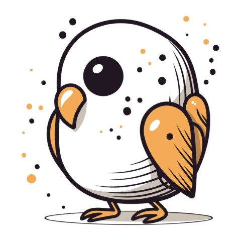 Cute cartoon owl. Vector illustration isolated on a white backgr