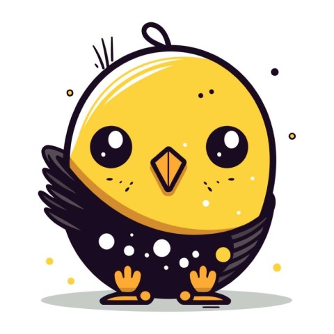 Cute cartoon chick. Vector illustration isolated on a white back