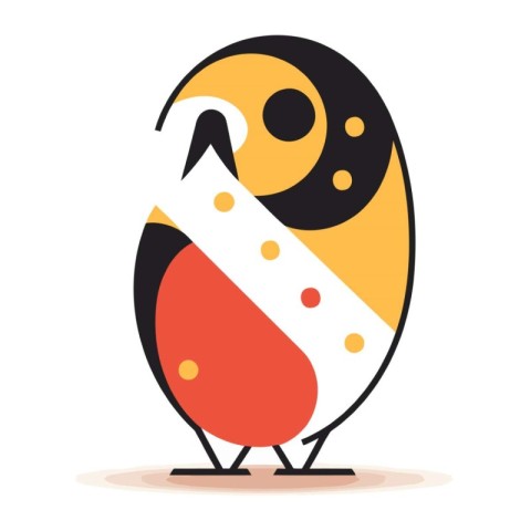 Cute cartoon penguin. Vector illustration in flat design style.