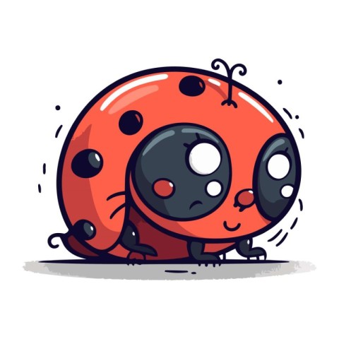 Cute ladybug. Vector illustration isolated on white background.