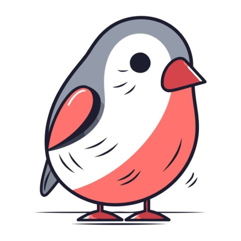 Bullfinch. Vector illustration. Cute cartoon bullfinch.