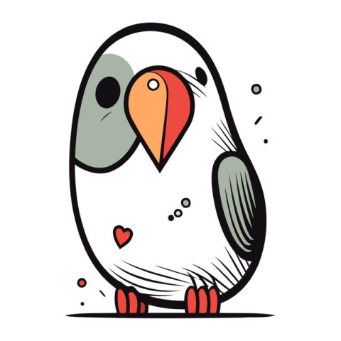 Vector illustration of a cute parrot isolated on a white backgro