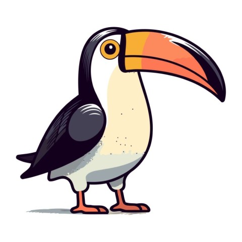 Toucan bird cartoon vector illustration isolated on a white back