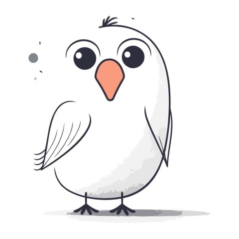 Cute cartoon bird. Vector illustration isolated on a white backg