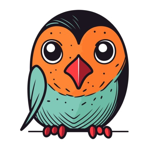 cute cartoon owl isolated on a white background. vector illustra