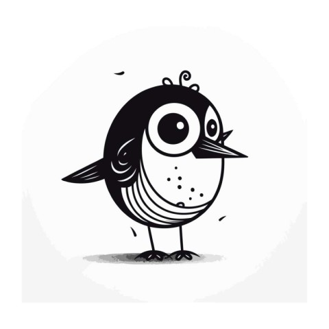 Cute cartoon bird. Vector illustration. Isolated on white backgr