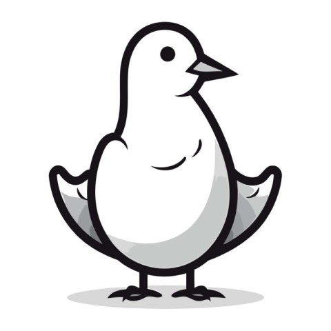 Pigeon cartoon vector illustration isolated on white background.