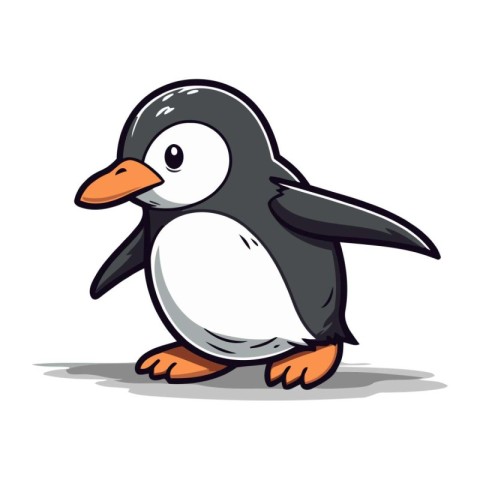 Cute penguin cartoon vector illustration. Cute cartoon penguin.